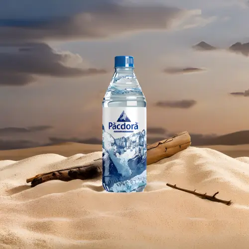 一瓶水置于沙漠中